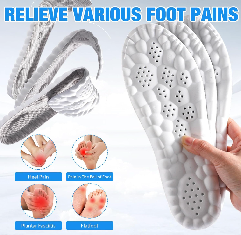 4D Cushioning Insoles – Ultra Soft, Anti-Fatigue, Thick Comfort Shoe Pads